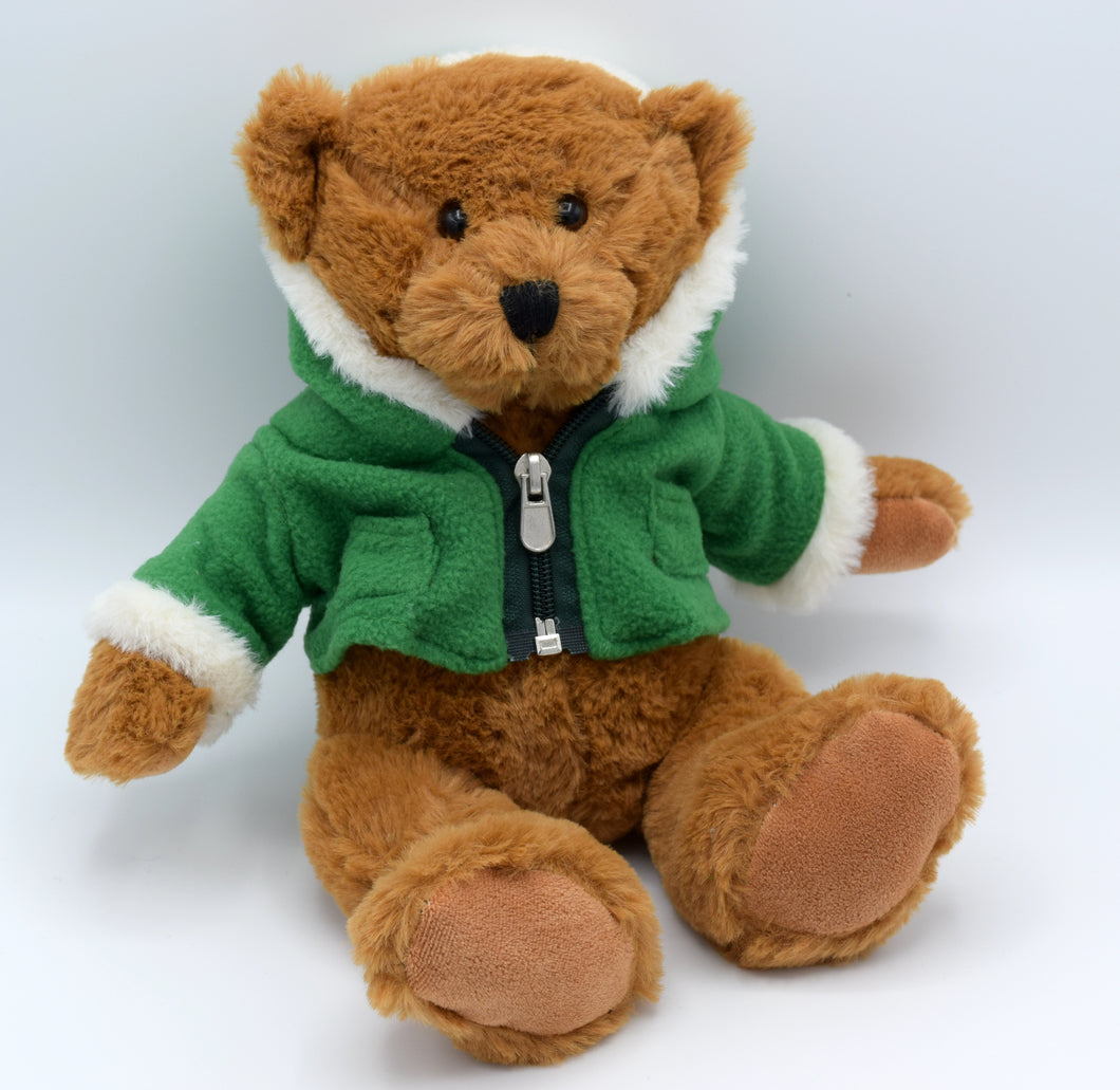 Teddy in Green Jacket Soft Toy